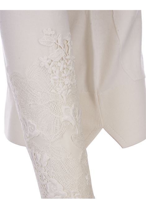 White Cardigan With Floral Lace On The Sleeves ERMANNO SCERVINO | D435M302APATL10601