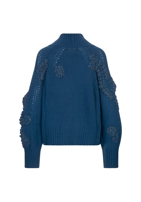 Blue Cardigan With 3D Embroidery ERMANNO SCERVINO | D435M343RDUI84434