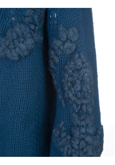 Blue Cardigan With 3D Embroidery ERMANNO SCERVINO | D435M343RDUI84434