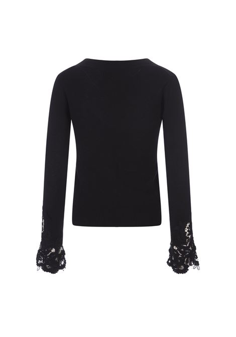 Black Sweater With Lace On Cuffs ERMANNO SCERVINO | D435M362APPYU95708