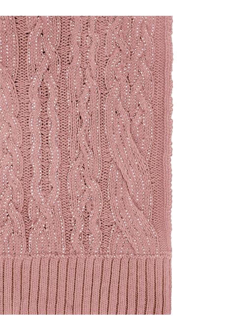 Pink Braided Knitted Scarf With Crystals ERMANNO SCERVINO | D435R302CTHSK61511