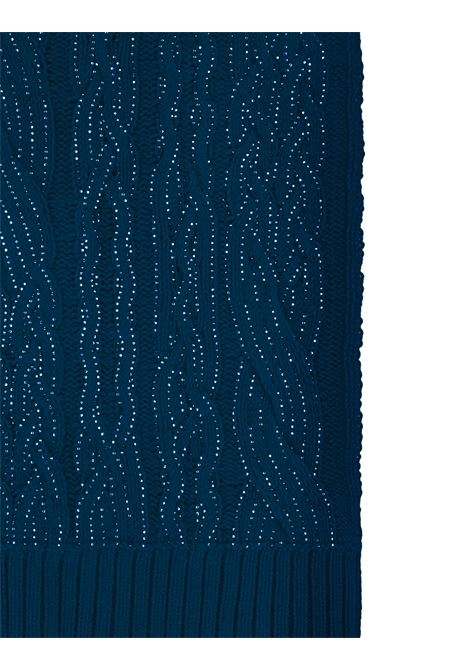 Blue Braided Knitted Scarf With Crystals ERMANNO SCERVINO | D435R302CTHSK84434