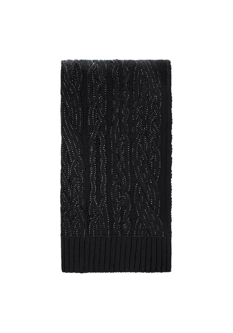 Black Braided Knitted Scarf With Crystals ERMANNO SCERVINO | D435R302CTHSK95708