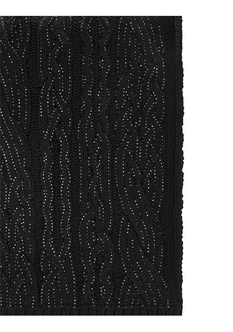 Black Braided Knitted Scarf With Crystals ERMANNO SCERVINO | D435R302CTHSK95708