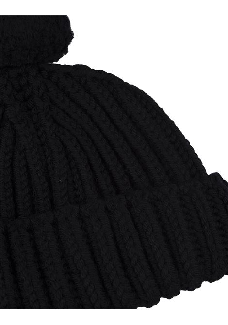 Black Knitted Beanie With Pompon ERMANNO SCERVINO | D435V301NWW95708
