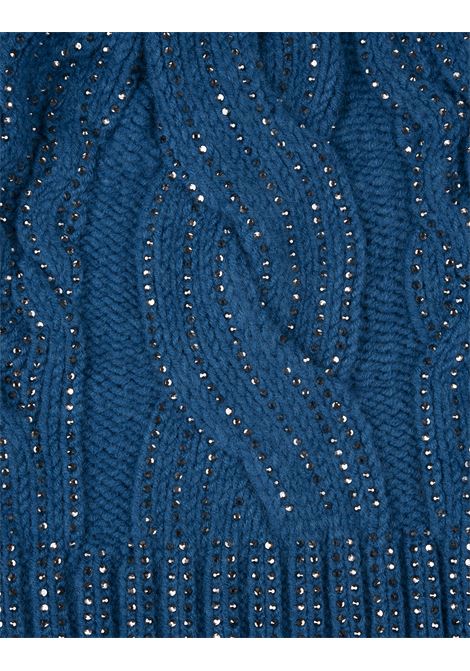 Berretto Blu In Maglia a Trecce Con Cristalli ERMANNO SCERVINO | D435V305CTHSK84434