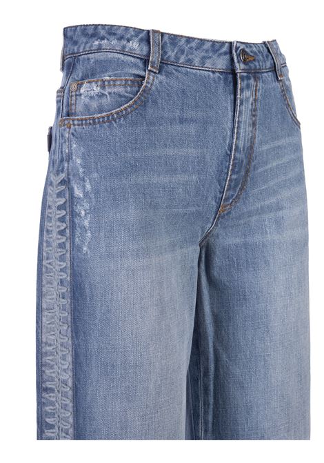 Jeans Ampi Blu Con Ricami Laterali ERMANNO SCERVINO | D437P312RFKV94037