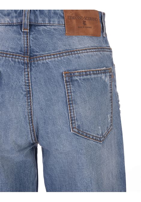 Jeans Ampi Blu Con Ricami Laterali ERMANNO SCERVINO | D437P312RFKV94037