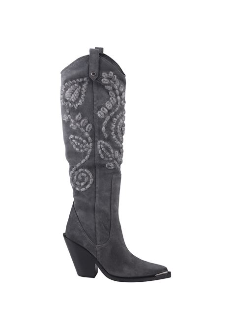 Grey Suede Texan Boots With Embroidery ERMANNO SCERVINO | D438Z472RDIW93910