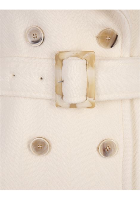 Cappotto Lungo Bianco Con Cintura e Ricami ETRO | 11407-7203990