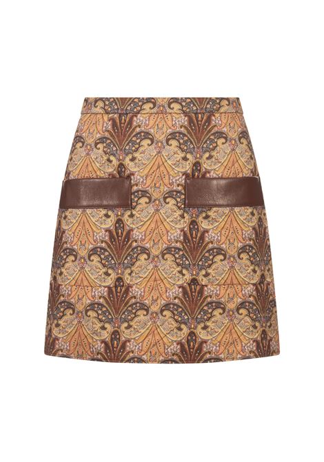 Brown Short Skirt With Paisley Print ETRO | 11593-5040150