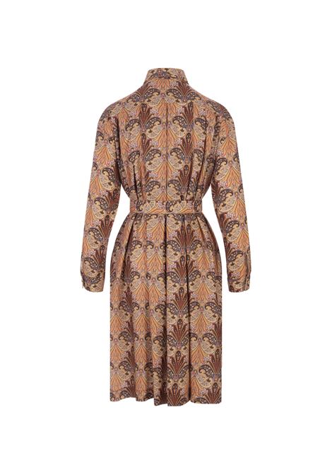 Brown Silk and Wool Shirt Dress with Paisley Print ETRO | 11629-5040150