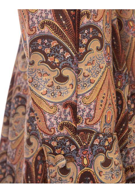 Brown Silk and Wool Shirt Dress with Paisley Print ETRO | 11629-5040150