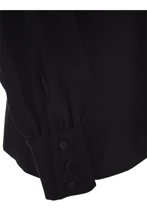 Black Silk Shirt With Foliage Embroidery ETRO | 11720-72181