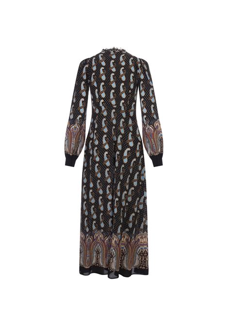 Long Black Dress With Lace and Paisley Motifs ETRO | 11751-53101