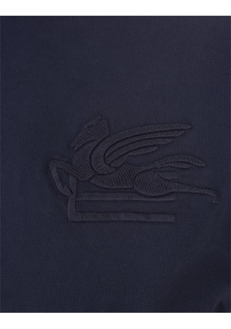 T-Shirt Sciancrata Blu Con Logo ETRO | 11848-9638200