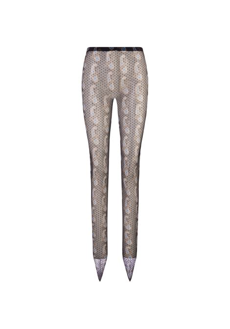 Black Polka Dot Tights With Light Blue Paisley Patterns ETRO | 11865-52531