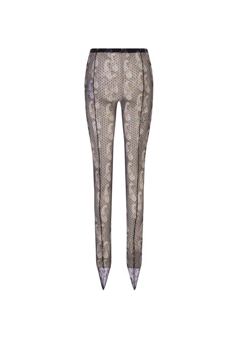 Black Polka Dot Tights With Light Blue Paisley Patterns ETRO | 11865-52531
