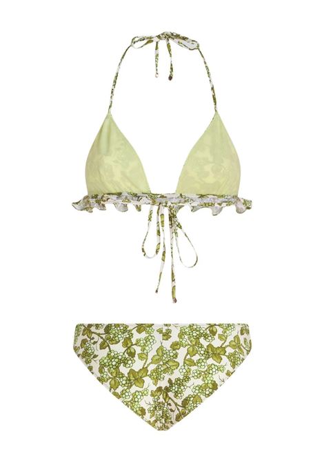 Bikini Triangolo Con Ruches e Motivo Berries Verde ETRO | 11875-4462500