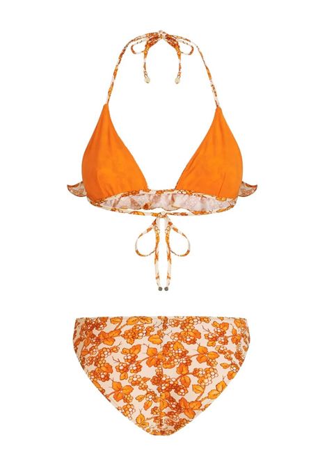 Bikini Triangolo Con Ruches e Motivo Berries Arancione ETRO | 11875-4462750