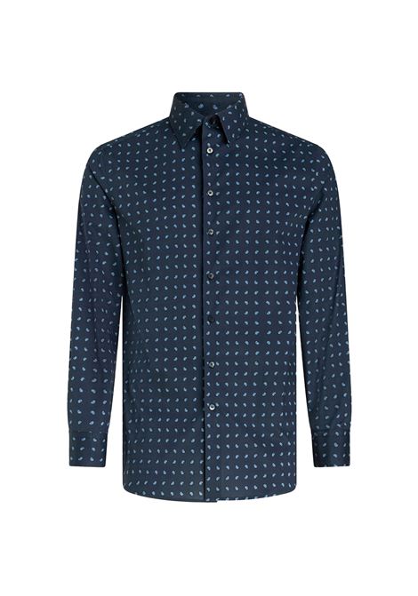 Navy Blue Shirt With Micro Paisley Patterns ETRO | 12908-5734201