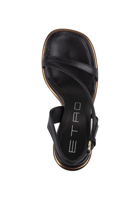 Sandalo In Pelle Nera 100 MM ETRO | 13870-30751