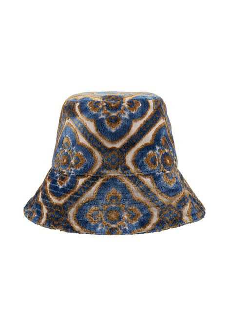 Navy Blue Jacquard Velvet Bucket Hat ETRO | 14355-0563200