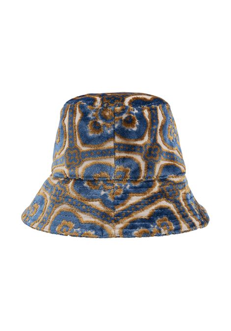 Navy Blue Jacquard Velvet Bucket Hat ETRO | 14355-0563200