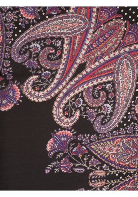 Decorated Black Silk Twill Scarf ETRO | 1D063-90781
