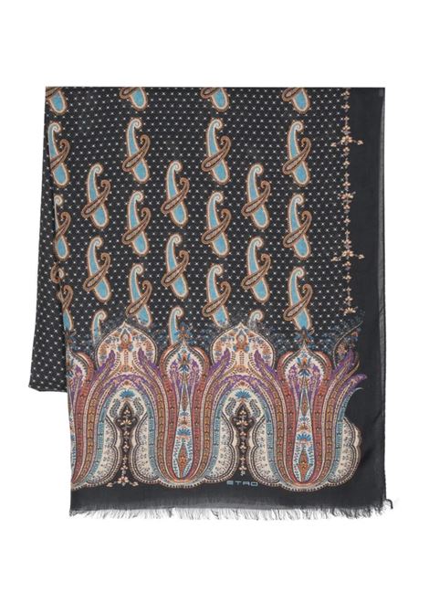 Light Blue Scarf With Paisley And Polka Dots Patterns ETRO | 1D065-9084250