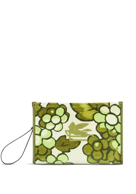Large Pouch With Green Berries Pattern ETRO | 1H783-7118500