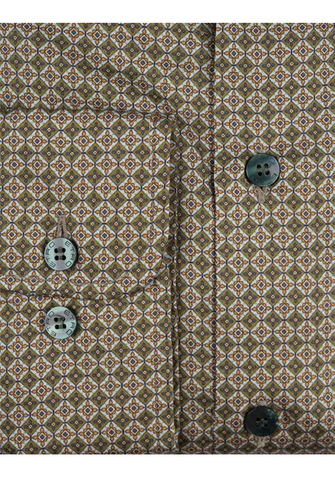 Green Cotton Shirt With Micro Geometric Print ETRO | 1K526-5754500