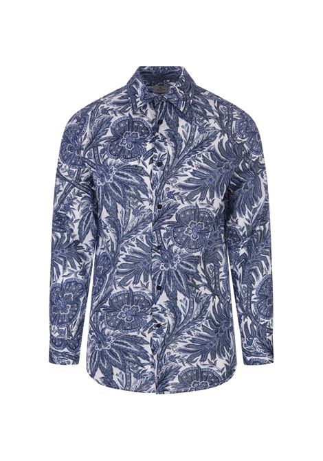 Navy Blue Floral Pailsey Print Shirt ETRO | 1K870-5781200