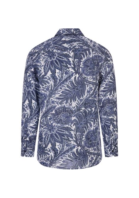 Navy Blue Floral Pailsey Print Shirt ETRO | 1K870-5781200
