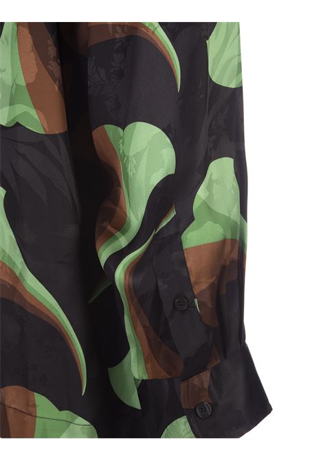 Black Silk Bowling Shirt With Floral Print ETRO | 1K93B-35301