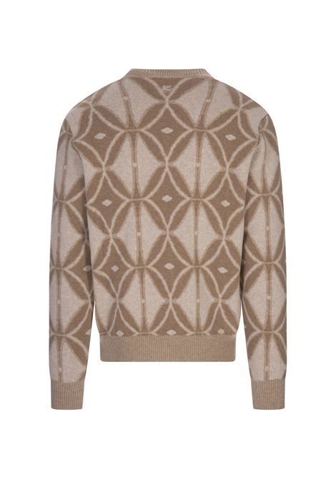 Beige Wool Pullover With Geometric Inlay ETRO | 1M500-9719800