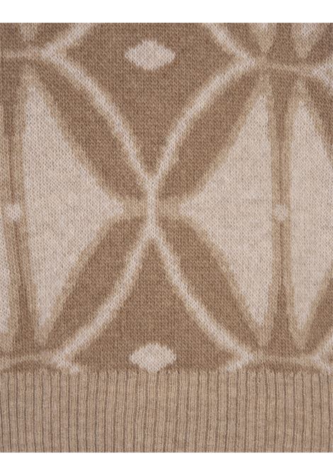 Beige Wool Pullover With Geometric Inlay ETRO | 1M500-9719800