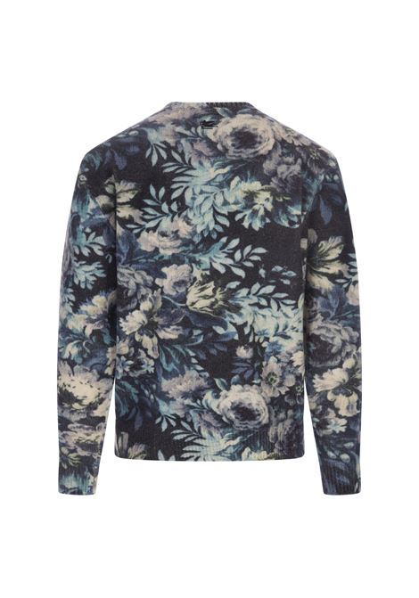 Navy Blue Foliage Floral Sweater  ETRO | 1N930-9621200