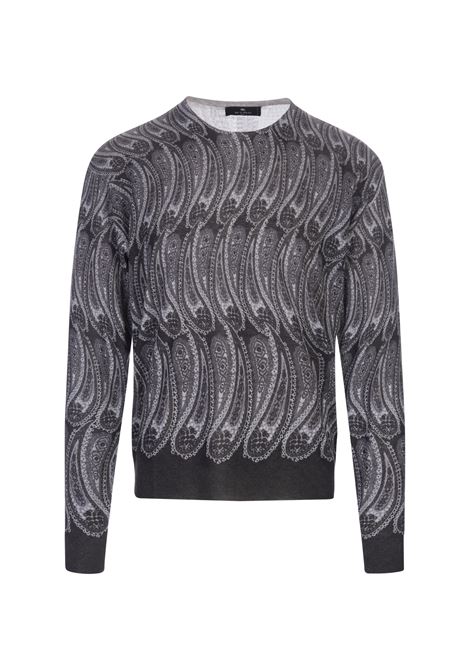 Grey Pullover With All-Over Paisley Inlay ETRO | 1N930-97182