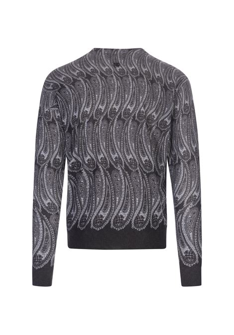 Grey Pullover With All-Over Paisley Inlay ETRO | 1N930-97182