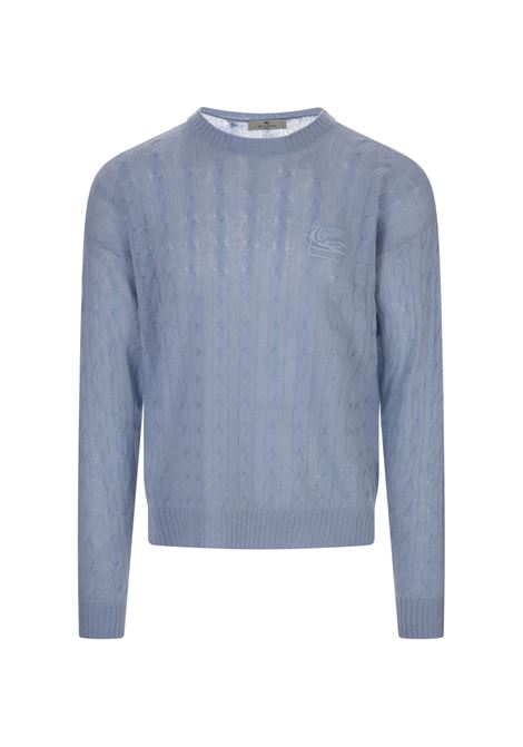 Light Blue Braided Cashmere Sweater ETRO | 1N965-9606251