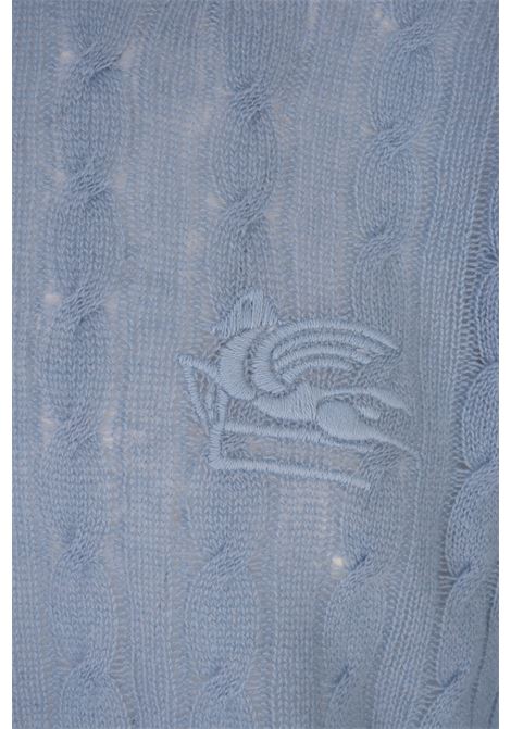 Light Blue Braided Cashmere Sweater ETRO | 1N965-9606251