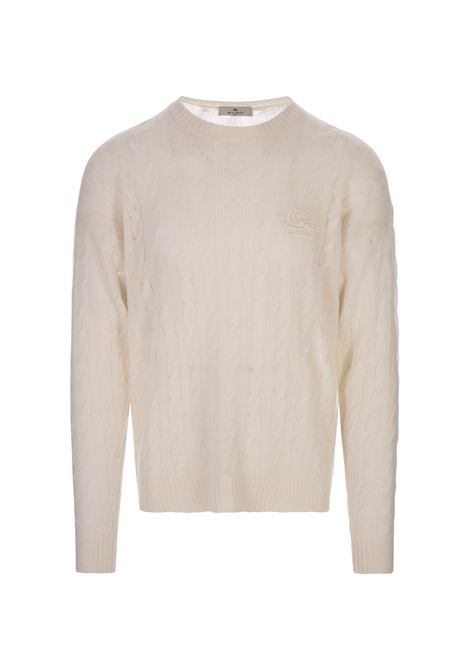 White Braided Cashmere Sweater ETRO | 1N965-9606991
