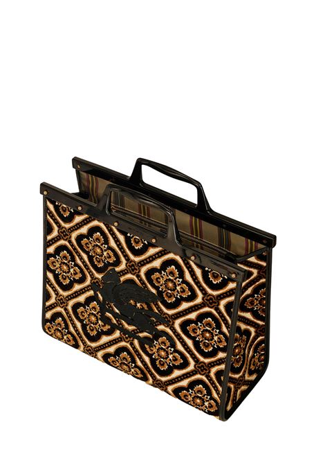 Black Jacquard Medium Love Trotter Bag ETRO | 1P038-71081
