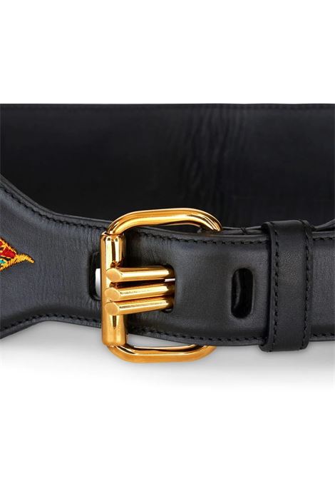 Embroidered Black Leather Belt ETRO | 1P063-78661