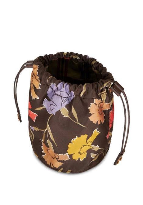 Brown Pouch With Floral Print ETRO | 1P081-8513100