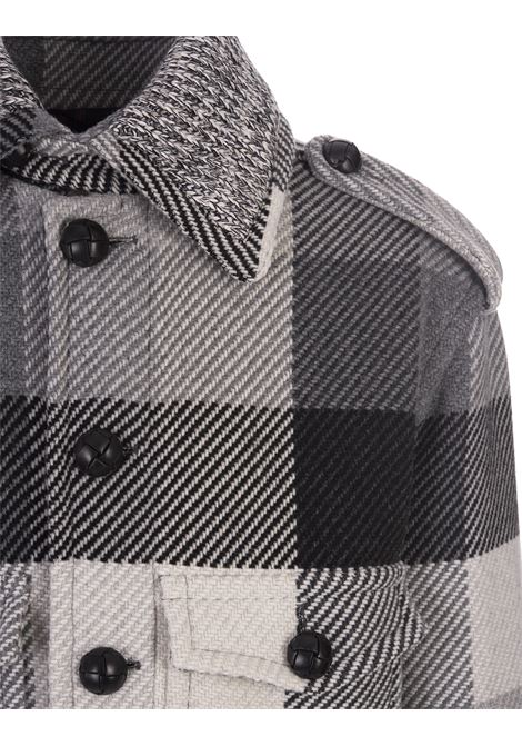 Grey Short Coat With Check Pattern ETRO | 1S395-02263