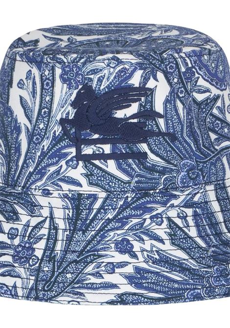 Navy Blue Bucket Hat With Paisley Pattern ETRO | 1T935-5794200