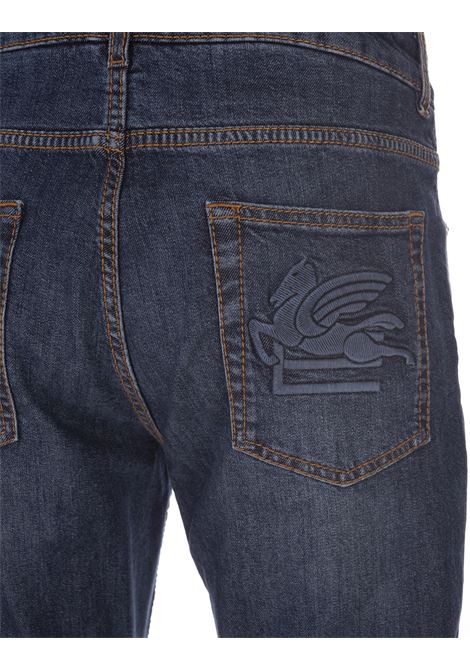 Jeans Blu Navy Con Ricamo Pegaso Dietro ETRO | 1W508-9646200