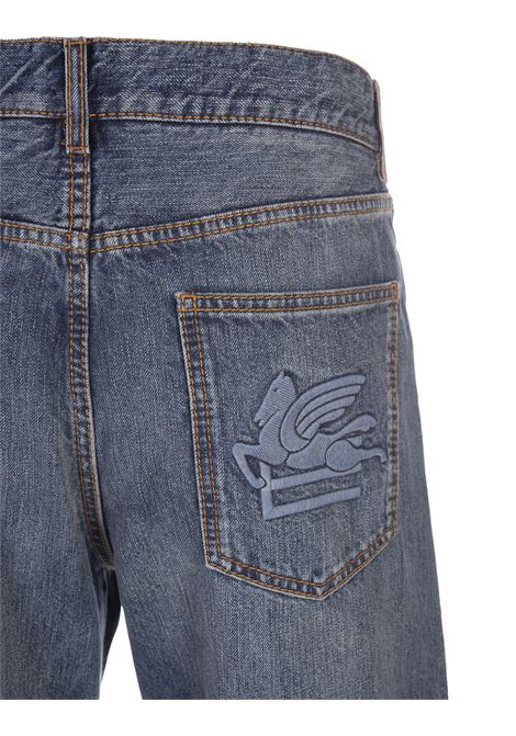 Vintage Cotton Denim Jeans With Logo ETRO | 1W806-9648250